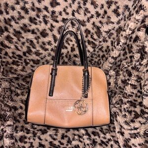 Guess Tan and Black Satchel Bag